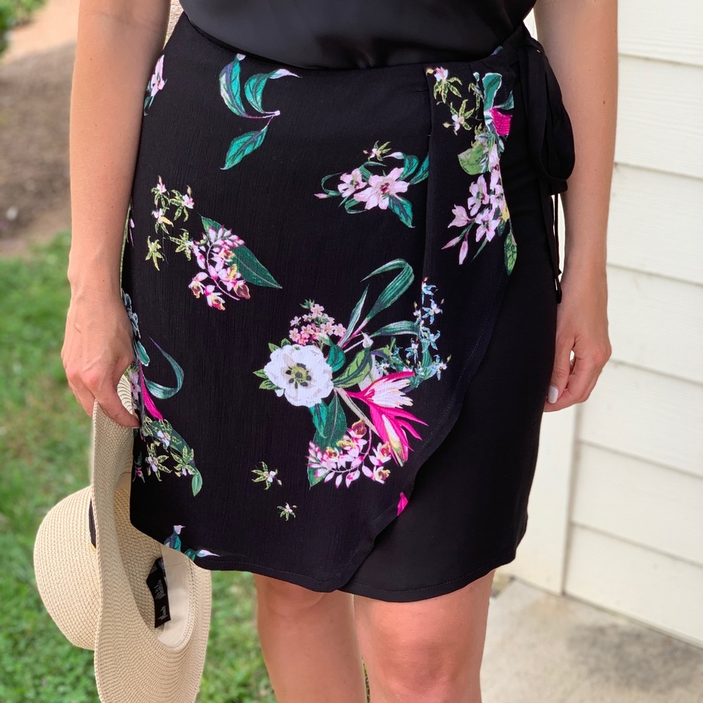 Handmade faux wrap floral skirt brand new sz 12